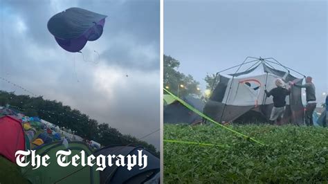 Watch: Tents flying through the sky as Storm Lilian hits .